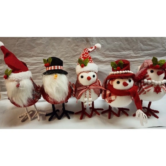 2021 Christmas Holiday Time Fabric Birds Set 5 - Picture 4 of 5